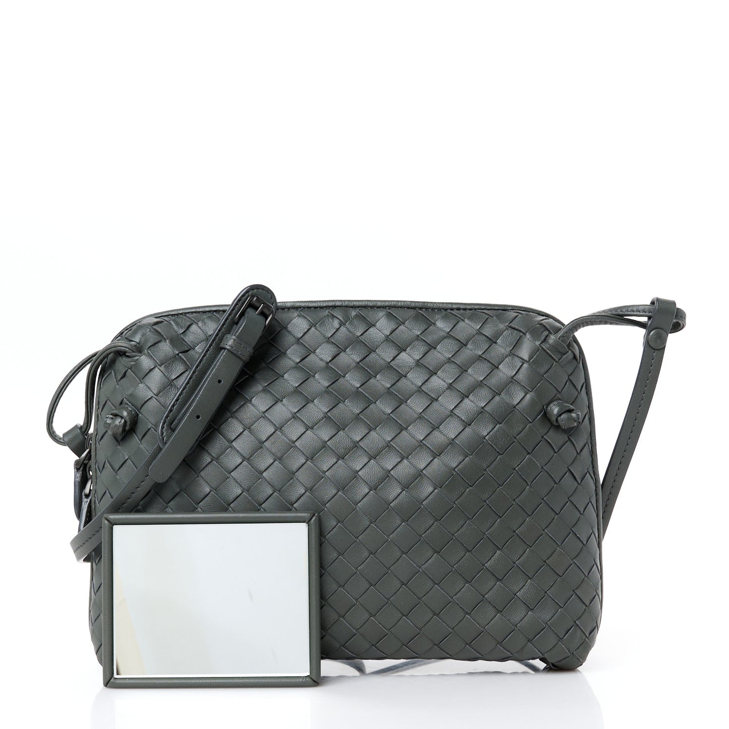 Nappa Intrecciato Nodini Crossbody Messenger New Light Grey