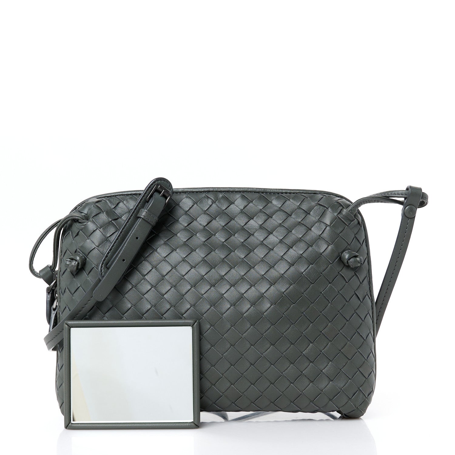 Bottega Veneta Nappa Intrecciato Nodini Crossbody Messenger New Light Grey 3 of 11