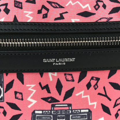 Saint Laurent Canvas Radio Print City Backpack Pink 7 of 11