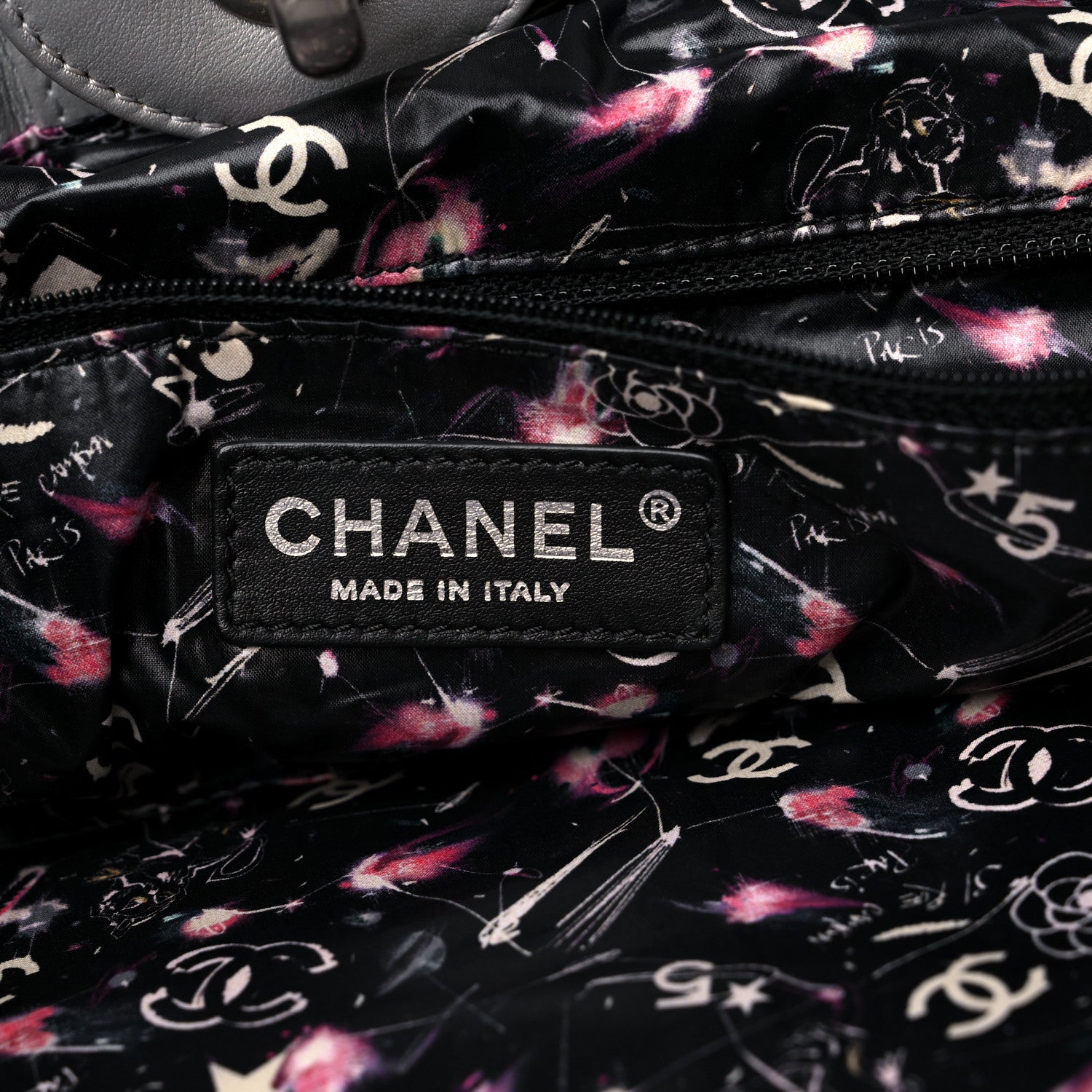 Chanel Iridescent Calfskin Quilted Ground Control Tote Silver 5 of 10