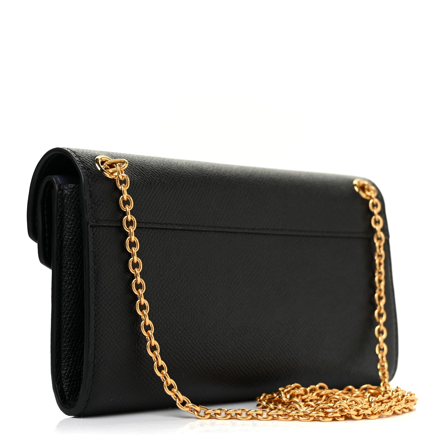 Mulberry Grained Calfskin Multiflap Chain Wallet Black 2 of 13