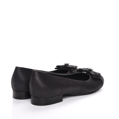 Chanel Buffalo Glitter Bow Ballerina Flats 38.5 Black 4 of 8