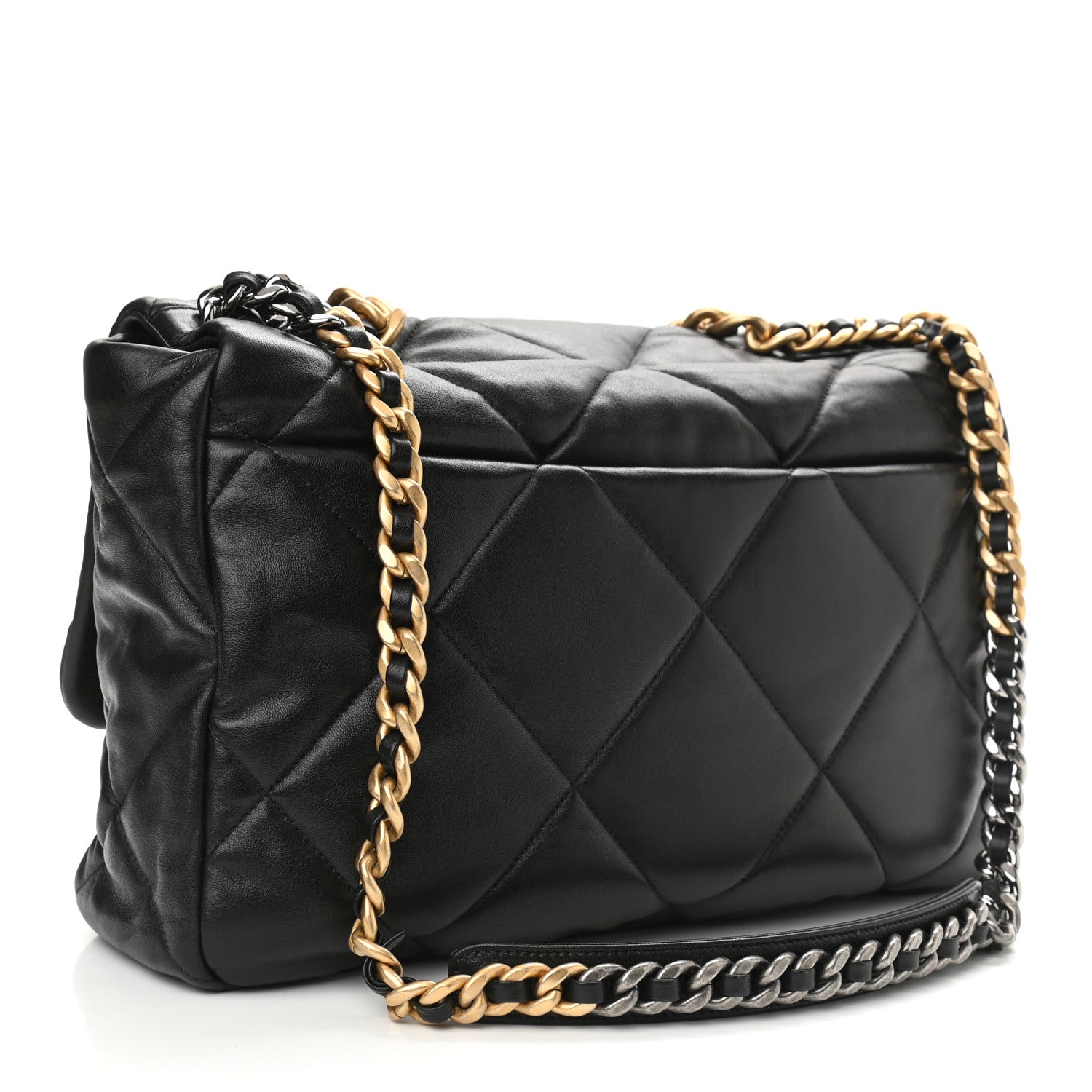 Chanel Lambskin Quilted Maxi Chanel 19 Flap Black 3 of 10