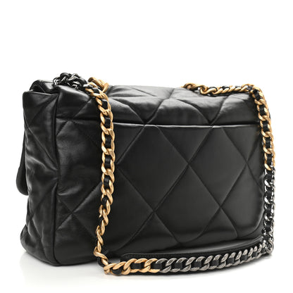 Chanel Lambskin Quilted Maxi Chanel 19 Flap Black 3 of 10