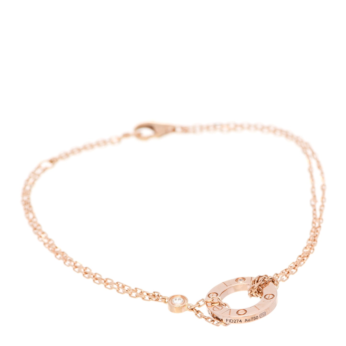 18K Pink Gold Diamond LOVE Bracelet