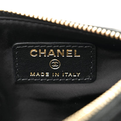 Chanel Velvet Effect Nylon Shiny Crumpled Calfskin Mini Quilted Chanel 25 Clutch With Chain Black 7 of 11