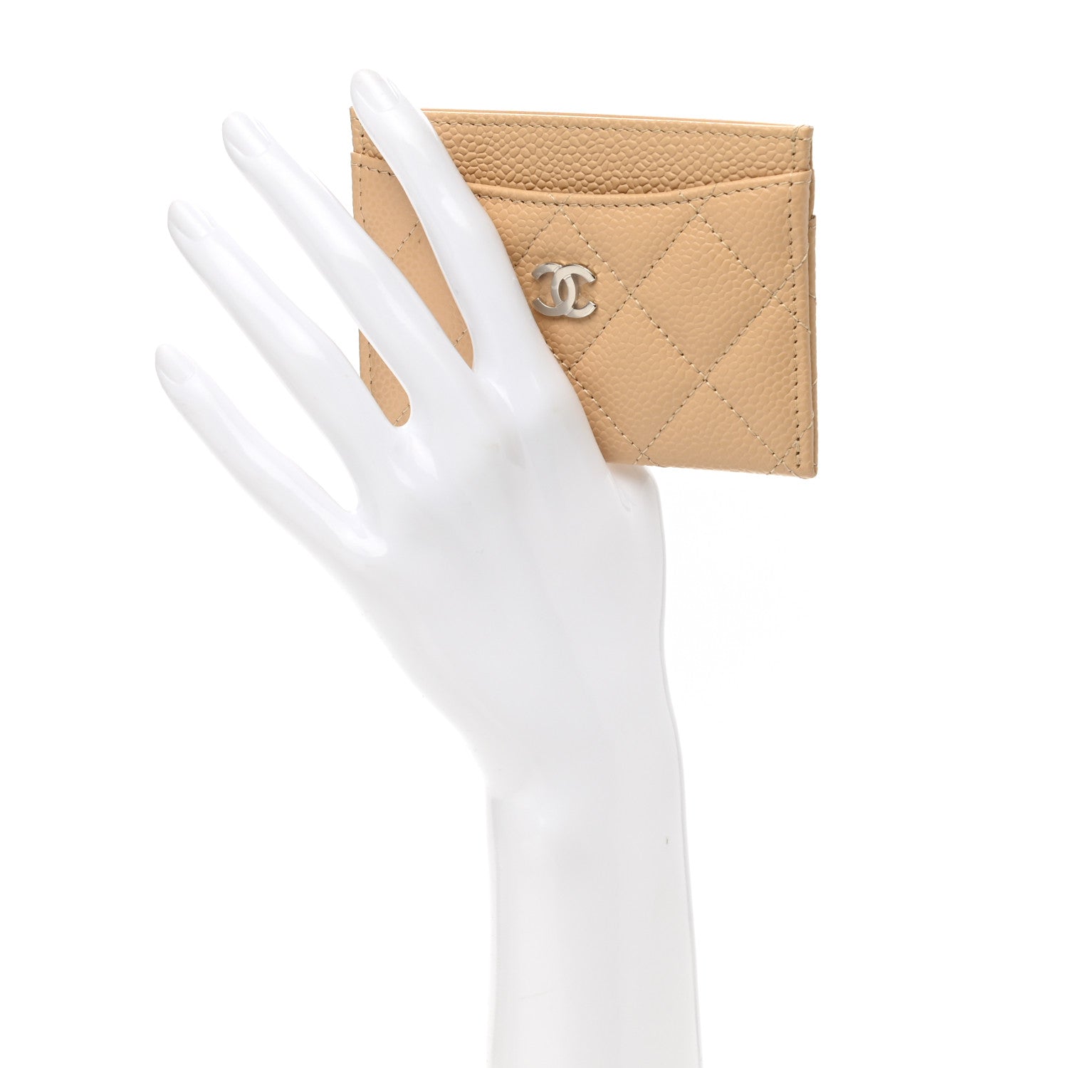 Chanel Caviar Quilted Card Holder Beige 2 of 9