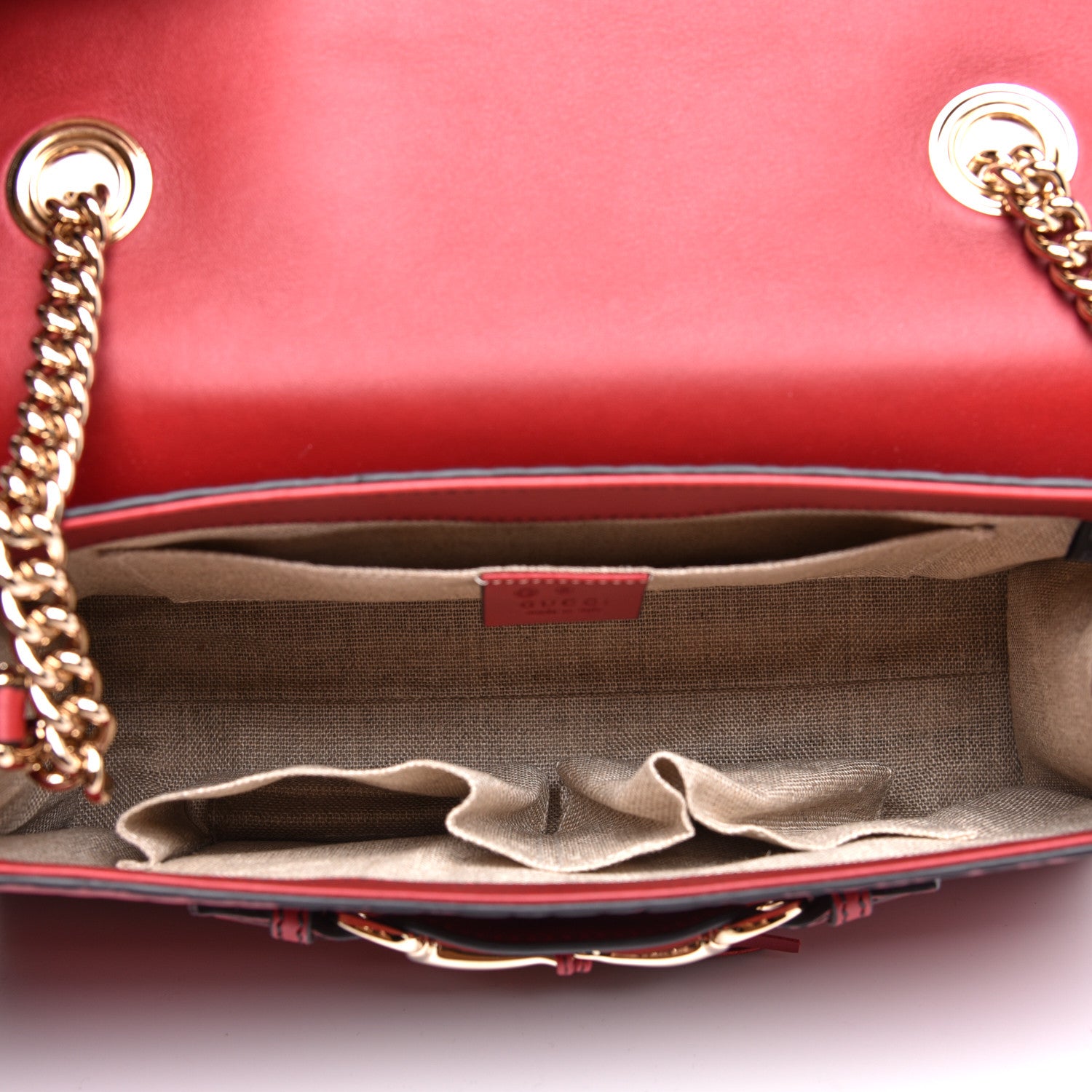 Gucci Microguccissima Medium Emily Chain Shoulder Bag Red 5 of 12
