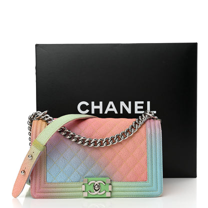 Chanel Caviar Quilted Medium Cuba Rainbow Boy Flap Multicolor 11 of 11