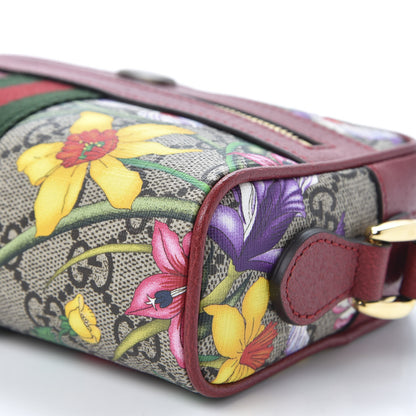 Gucci GG Supreme Monogram Flora Web Mini Ophidia Shoulder Bag Red 12 of 20