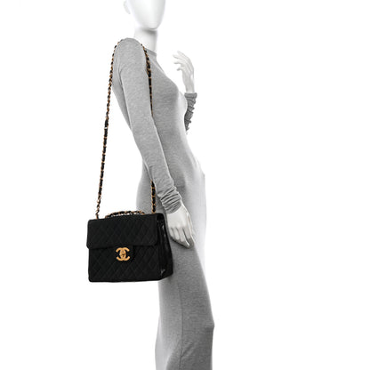 Chanel Lambskin Quilted XL Jumbo Single Flap Black 2 of 14