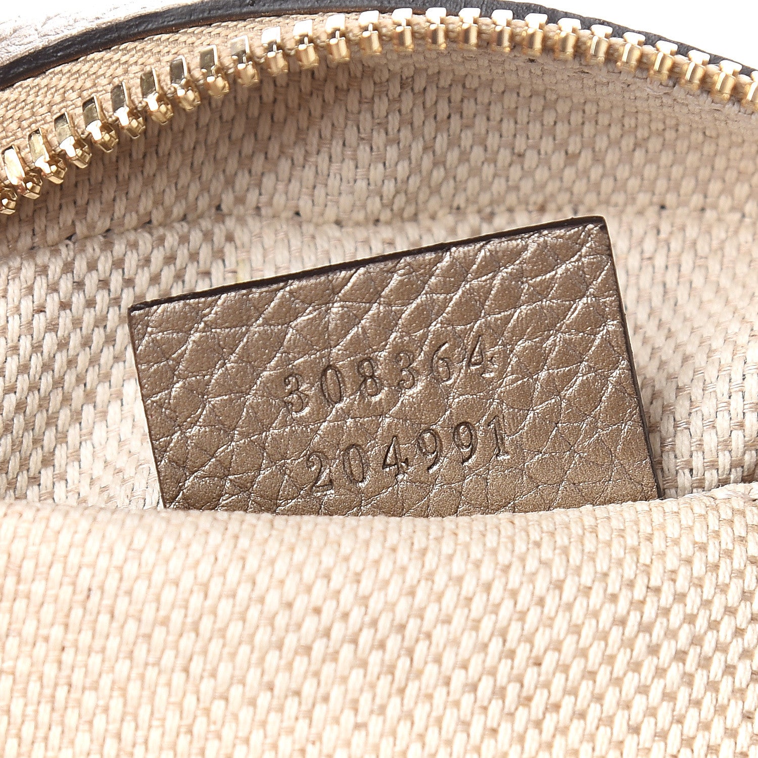 Gucci Metallic Pebbled Calfskin Small Soho Disco Bag Golden Beige 7 of 10