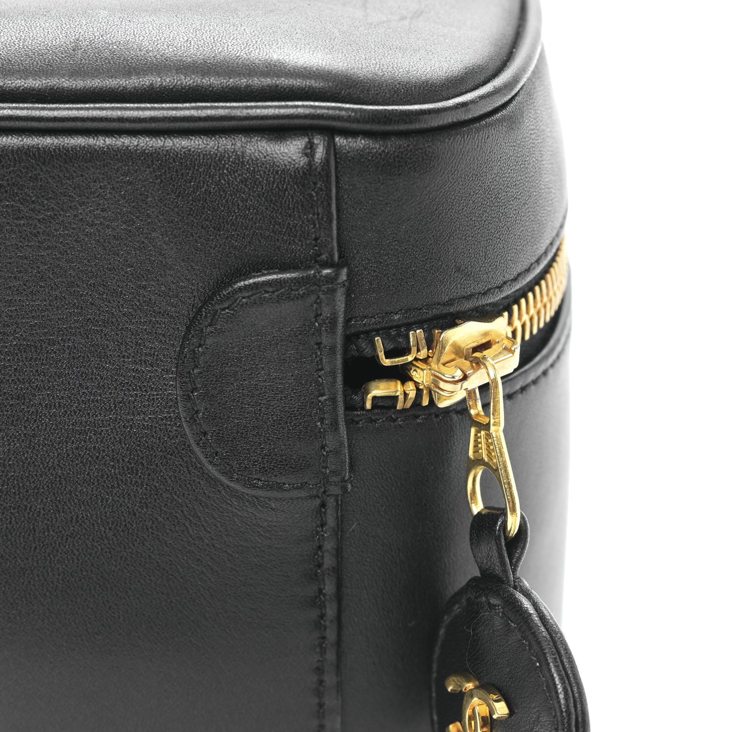 Lambskin Vanity Cosmetic Case Black