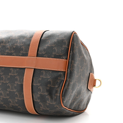Celine Triomphe Canvas Calfskin Boston Bag Tan 10 of 16