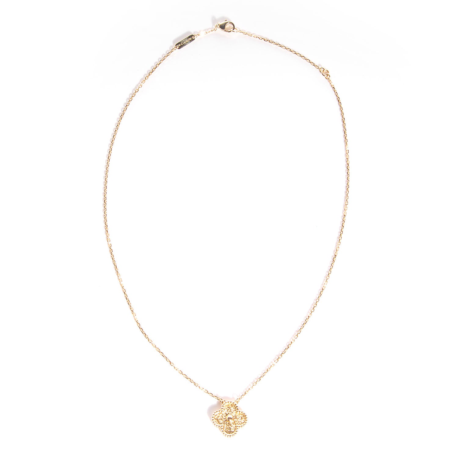 Van Cleef & Arpels 18K Yellow Gold Vintage Alhambra Pendant Necklace 3 of 7