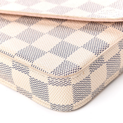 Louis Vuitton Damier Azur Pochette Felicie Chain Wallet Rose Ballerine 10 of 12