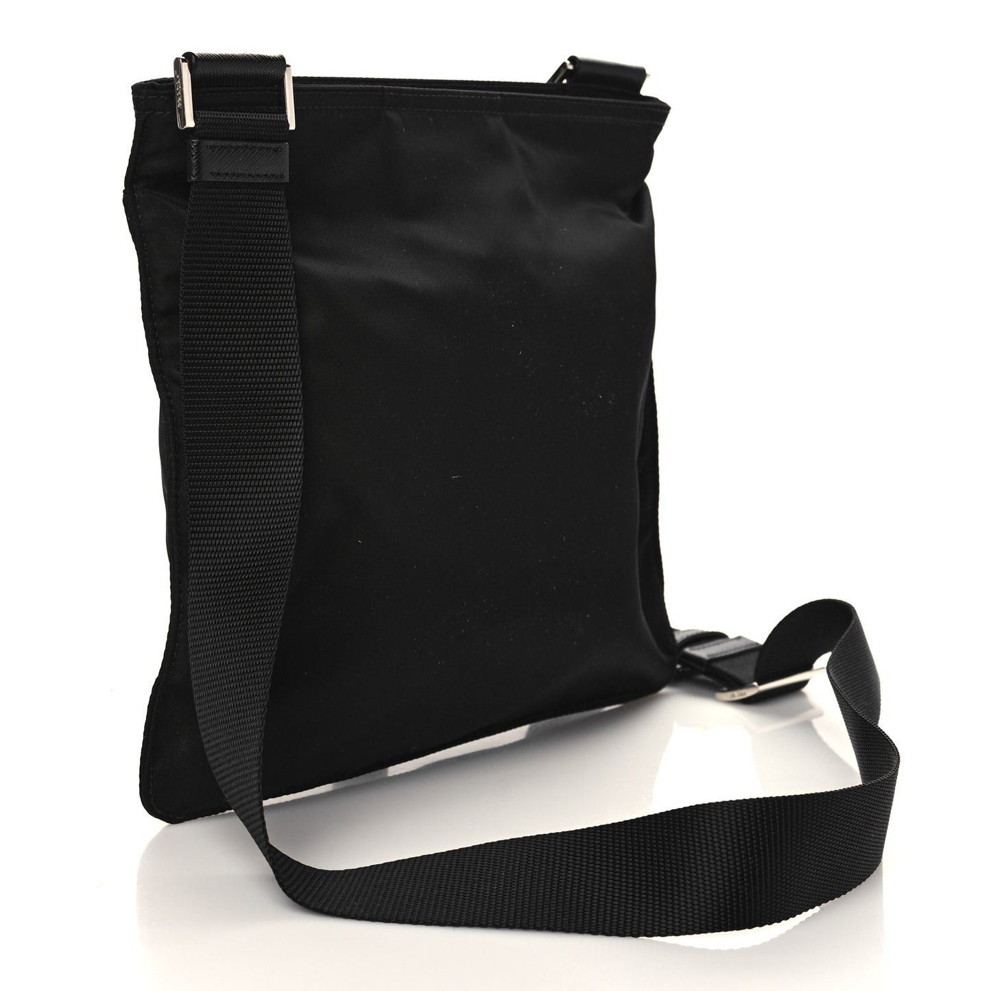 Nylon Vela Flat Messenger Bag Black