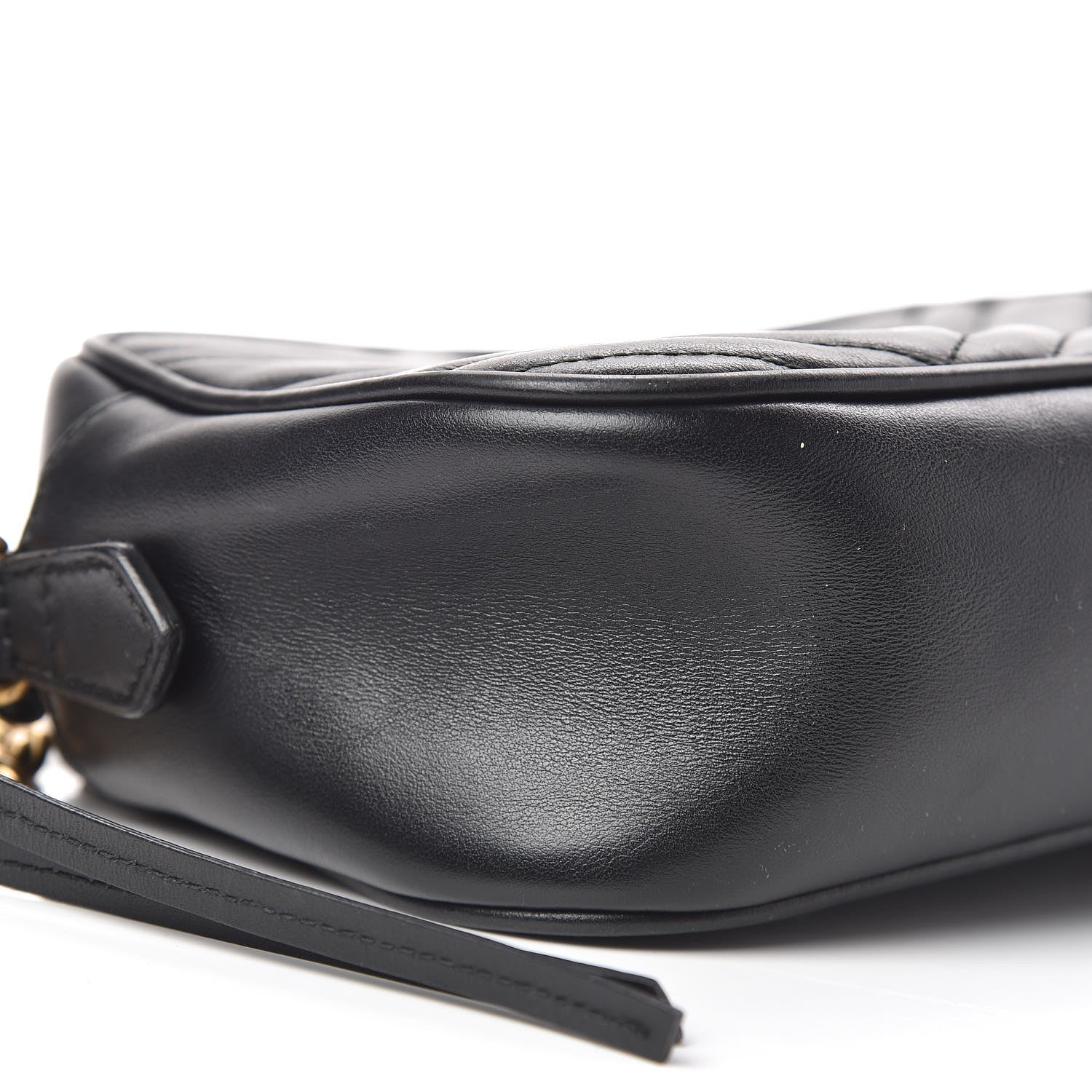 Gucci Calfskin Matelasse Small GG Marmont Chain Shoulder Bag Black 10 of 11