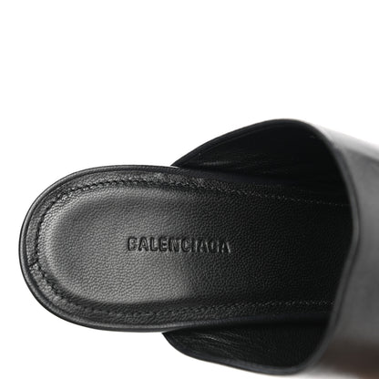 Balenciaga Shiny Sheepskin Oval 90mm Mule Pump 36 Black White 7 of 10