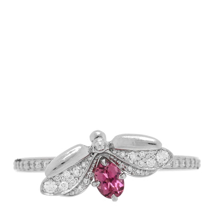 Tiffany Platinum Diamond Rubellite Paper Flowers Firefly Ring 54 7 1 of 5