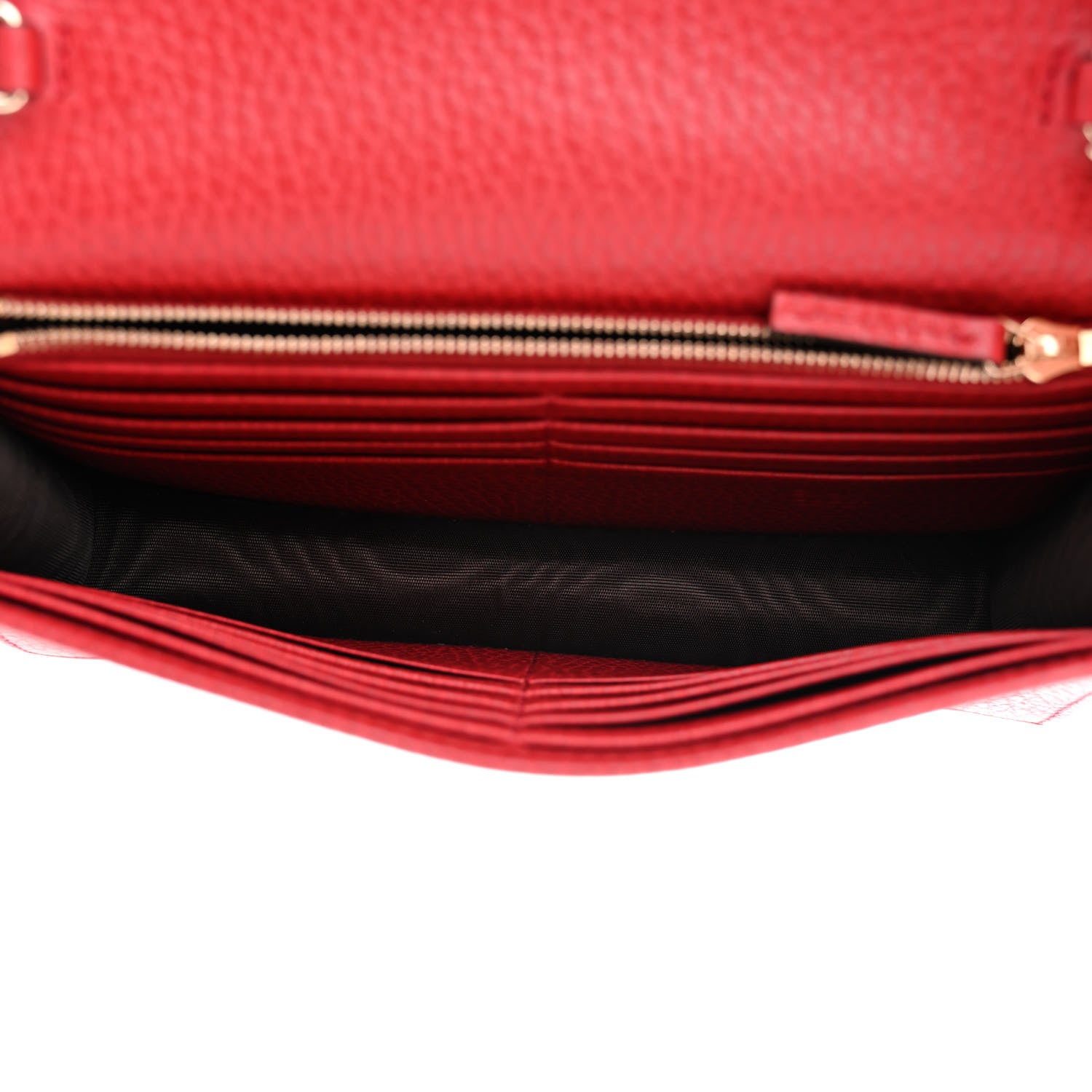 Gucci Dollar Calfskin Interlocking G Chain Wallet Red 5 of 10