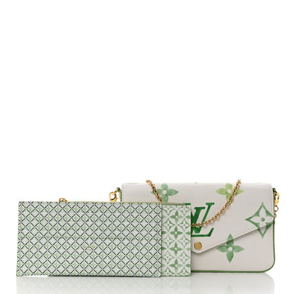 Louis Vuitton Monogram Giant By The Pool 2.0 Felicie Pochette Chain Wallet Jade Green 2 of 10