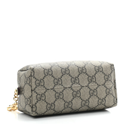 Gucci Soft GG Supreme Monogram Calfskin Small Ophidia Cosmetic Case Beige Ebony Hibiscus Red 4 of 9