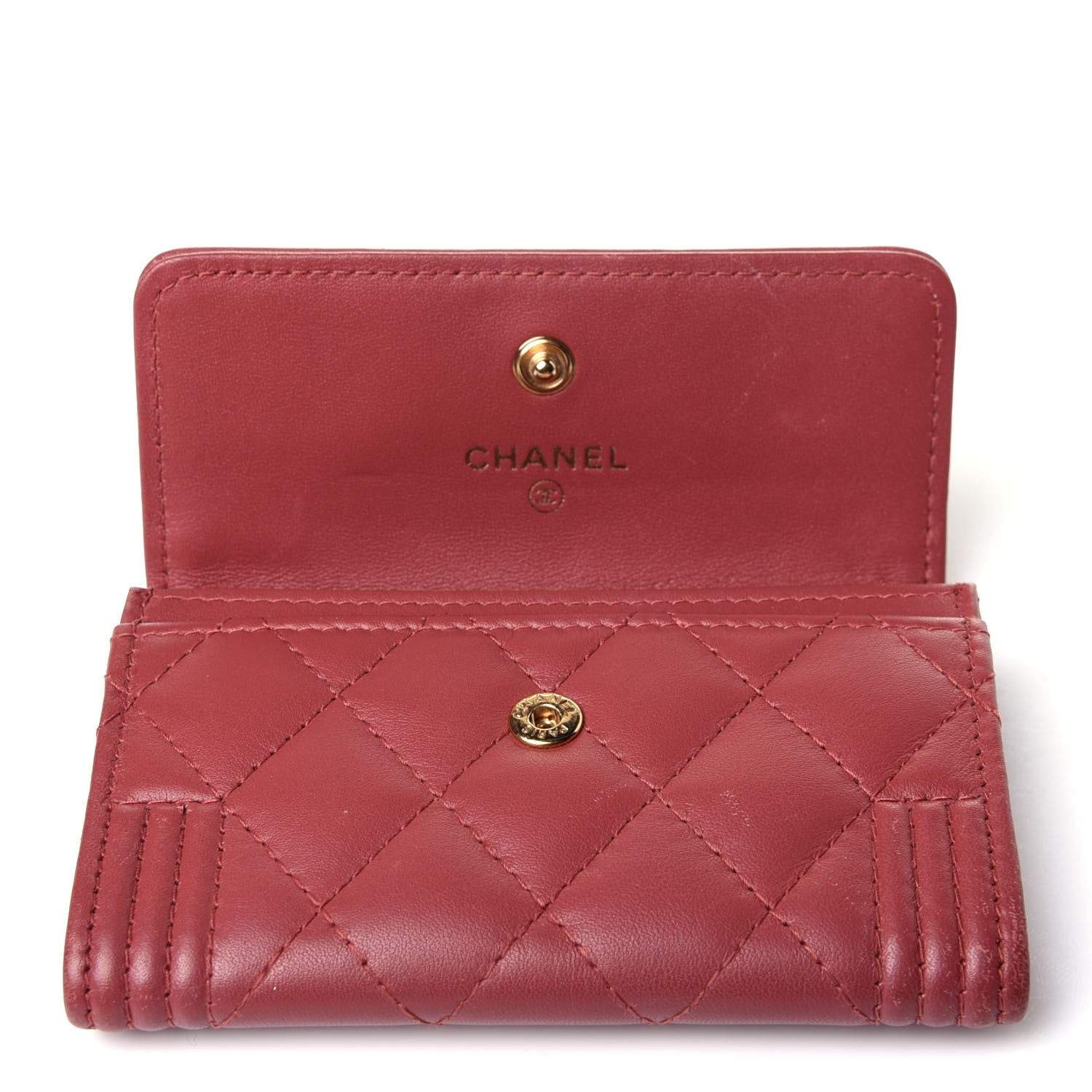 Chanel Lambskin Quilted Boy Card Holder Wallet Pink 11 of 13