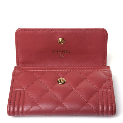 Chanel Lambskin Quilted Boy Card Holder Wallet Pink 11 of 13