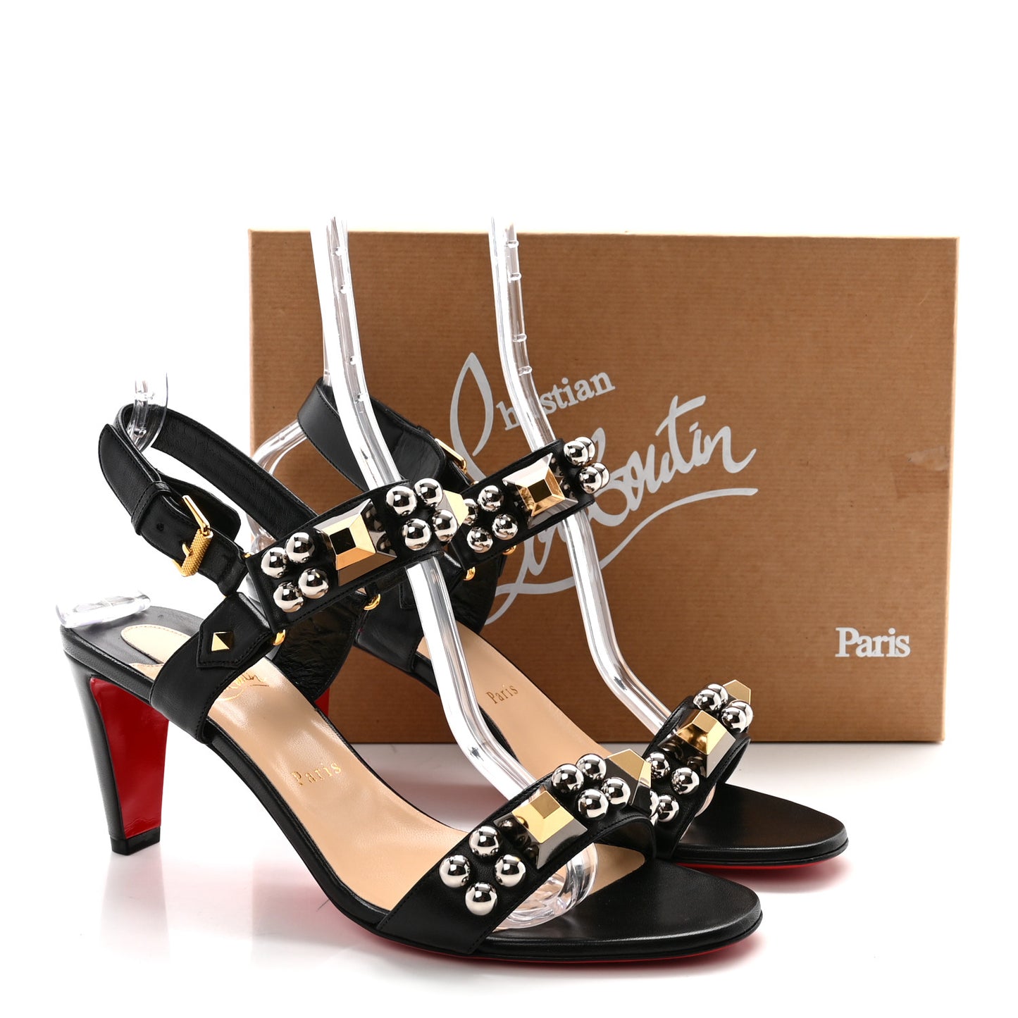 Shiny Nappa Pyrabubble 70 Sandals 40.5 Black