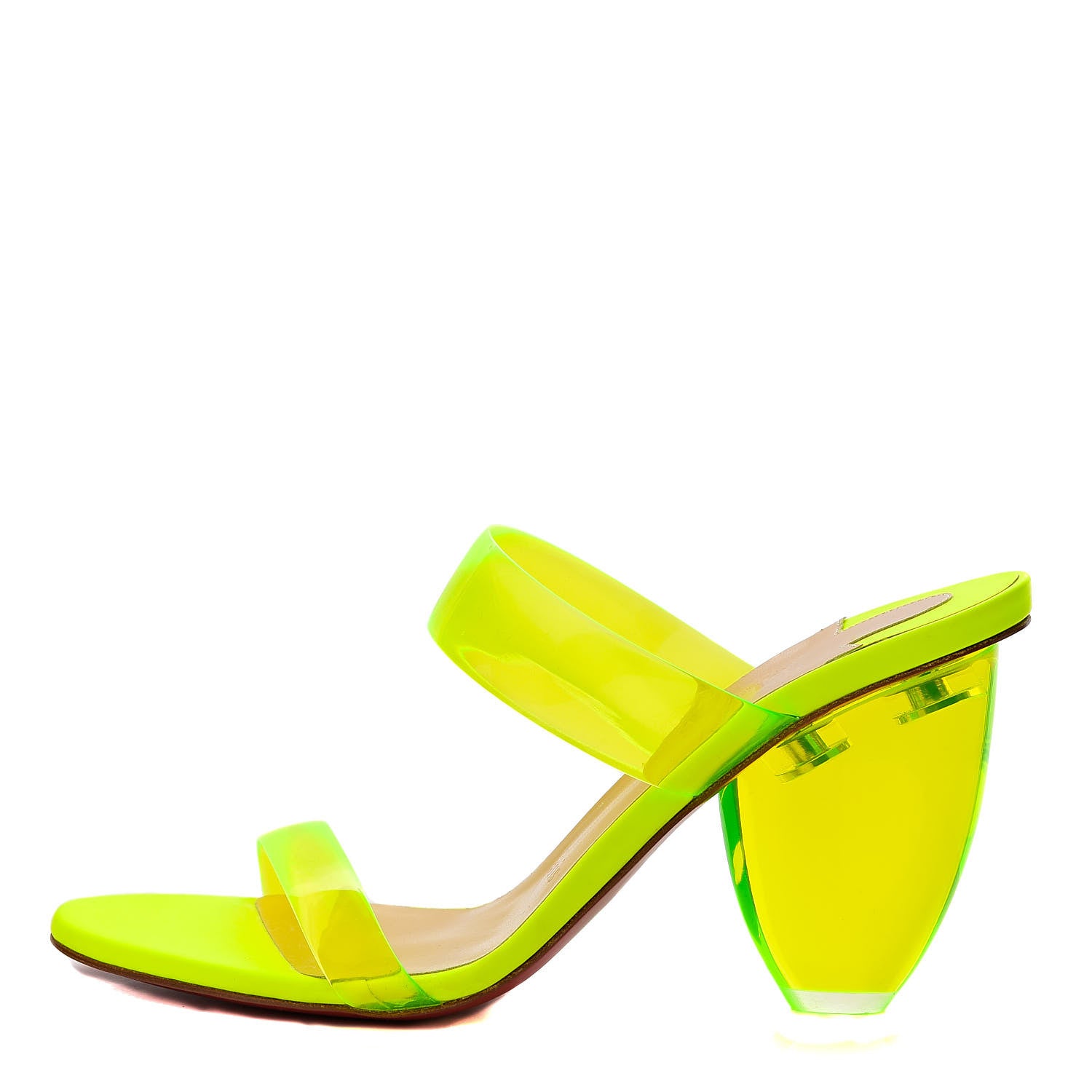 Christian Louboutin PVC Ovida 85 Slide Sandals 36 Yellow 1 of 7