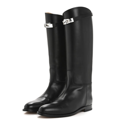 Hermes Box Kelly Jumping Boots 39 Black 3 of 10