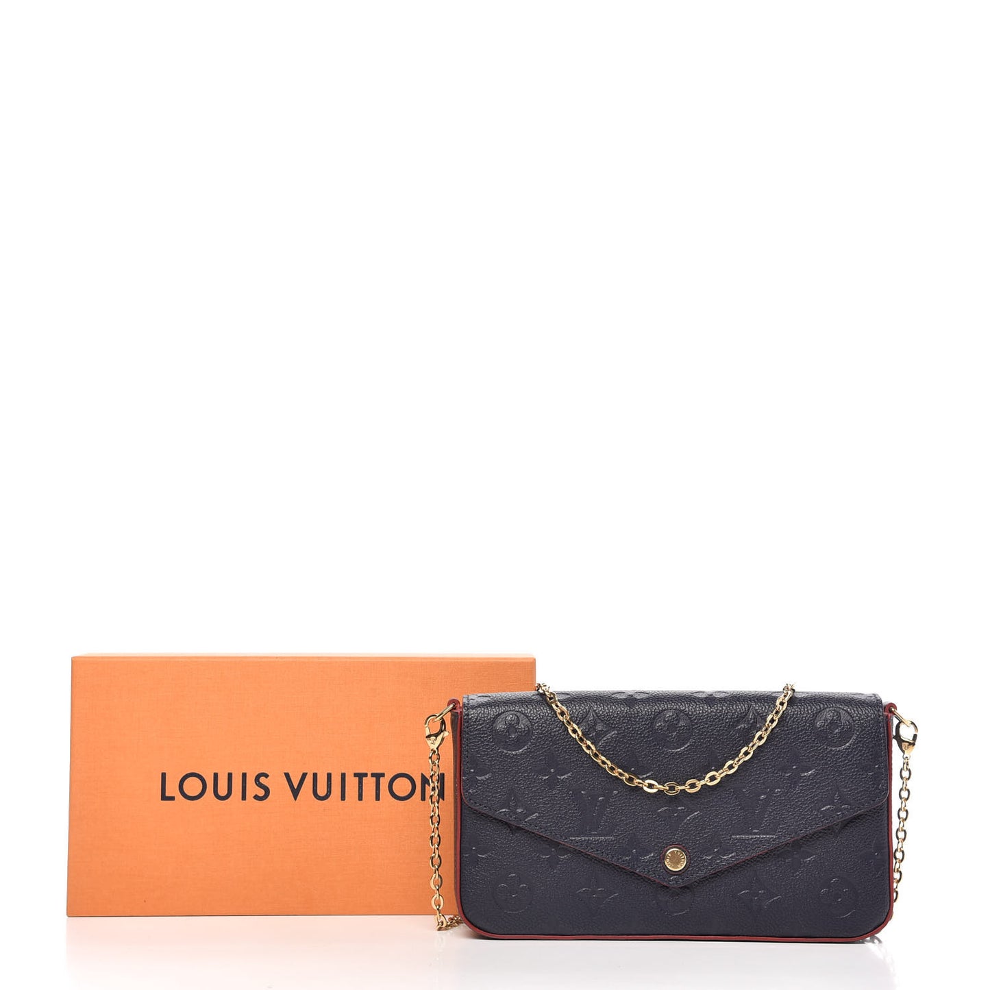 Empreinte Pochette Felicie Chain Wallet Marine Rouge