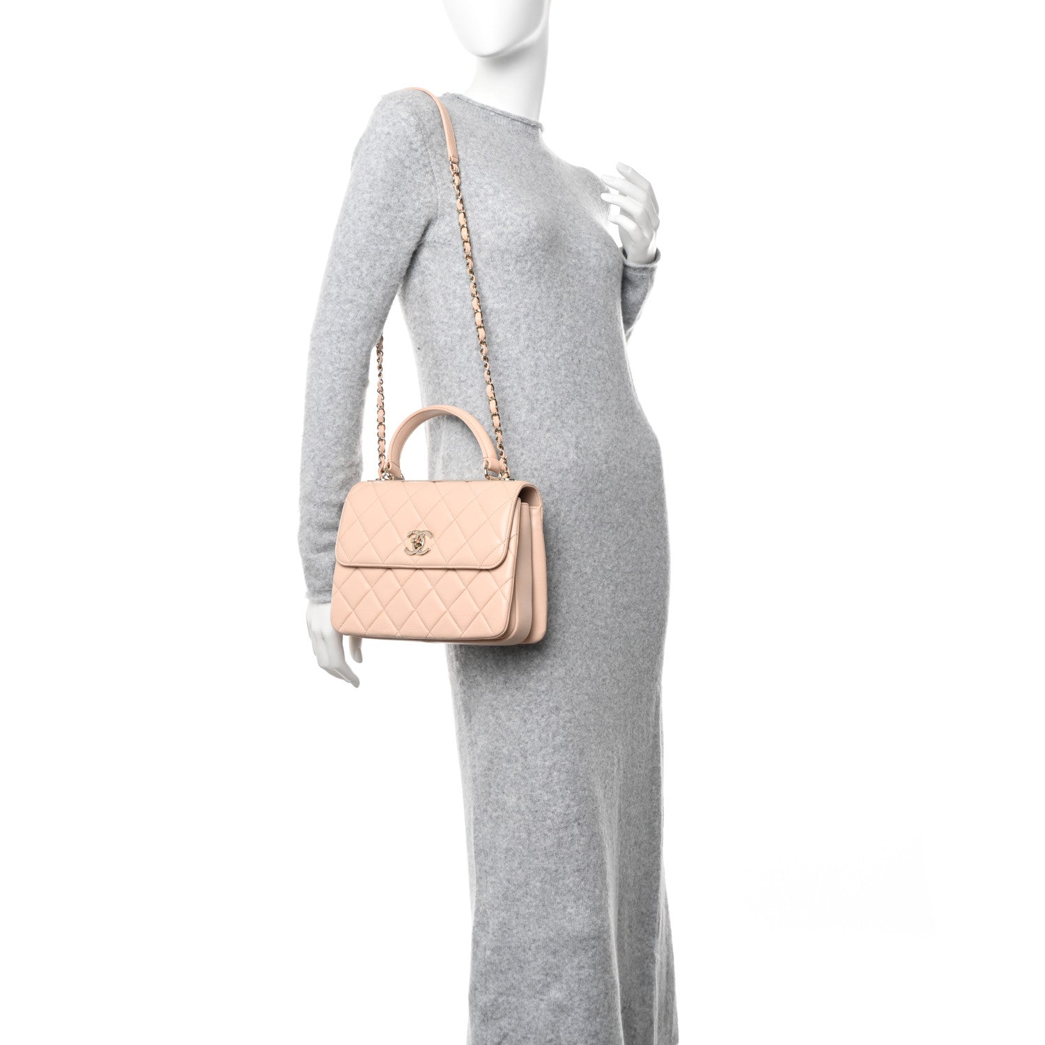 Chanel Lambskin Quilted Small Trendy CC Dual Handle Flap Bag Beige 2 of 16