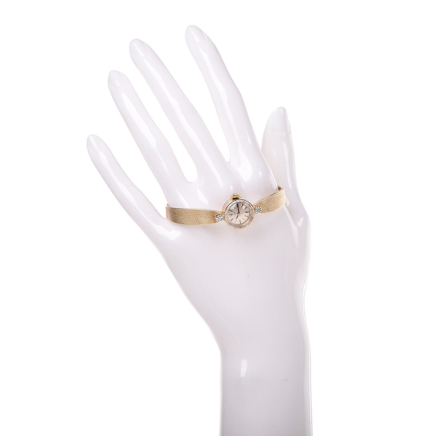 14K Yellow Gold Diamond 15mm Cocktail Watch