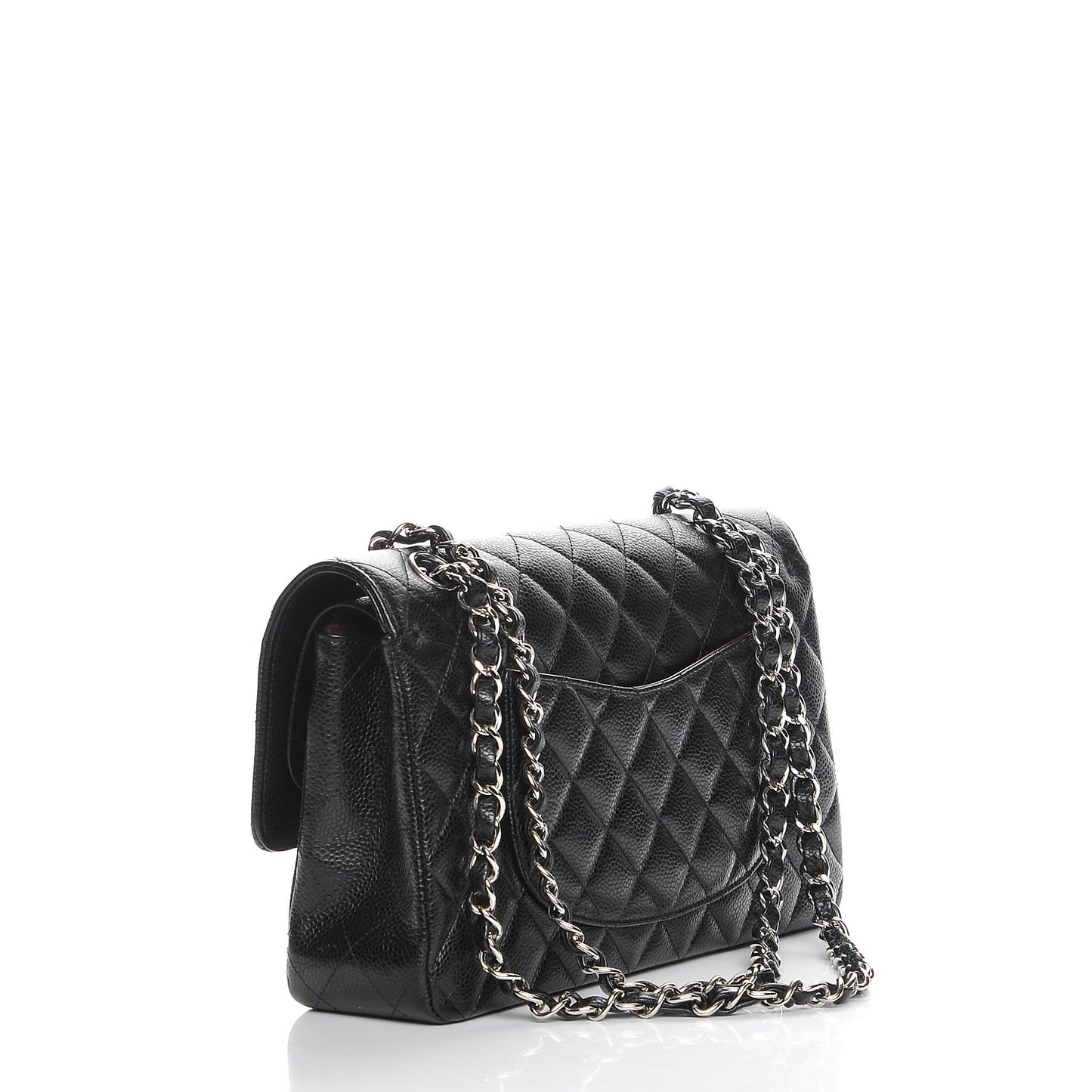 Caviar Quilted Medium Double Flap Black