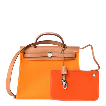 Hermes Vache Hunter Toile Herbag Zip 31 PM Jaune D'or 1 of 16