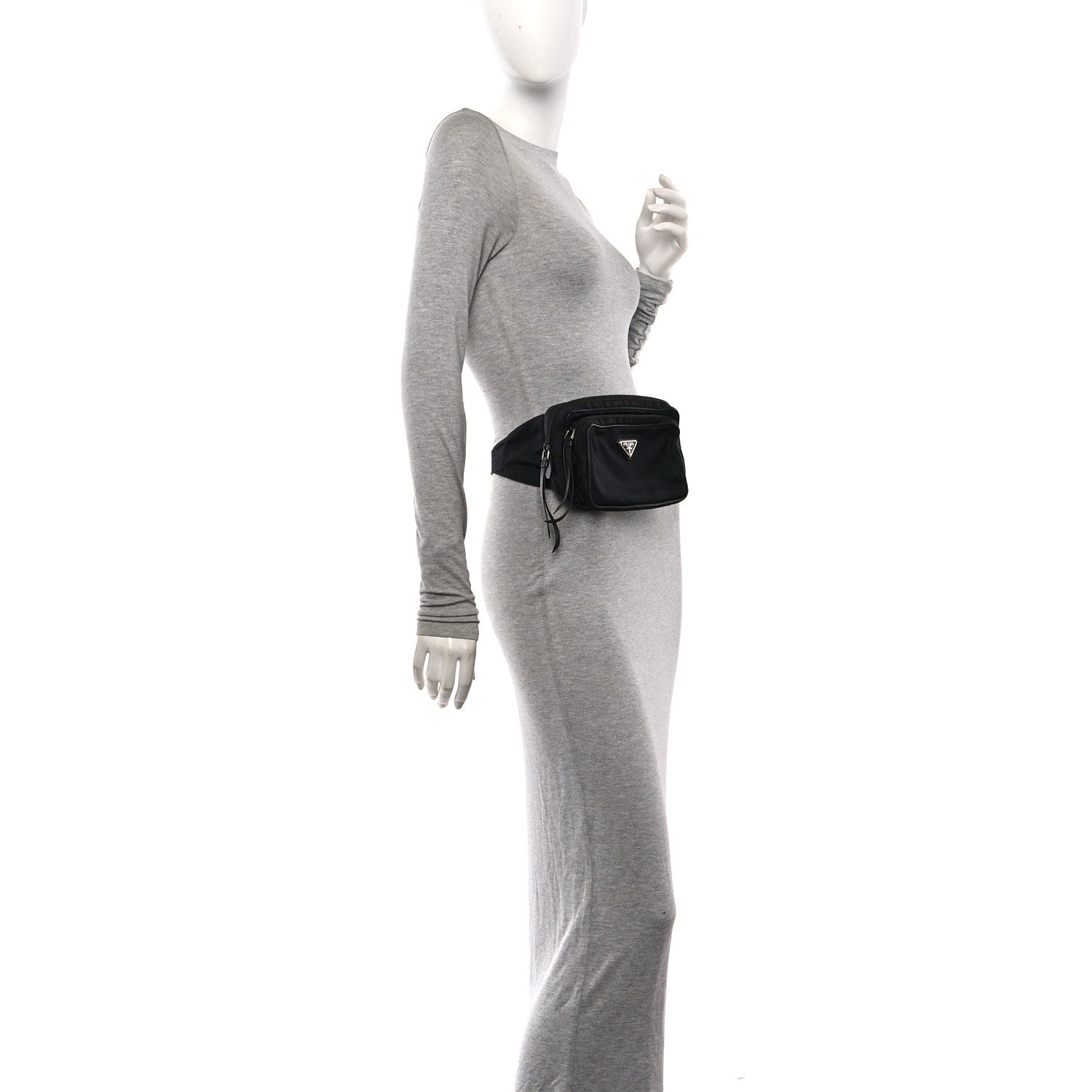Prada Tessuto Nylon Belt Bag Black 2 of 9