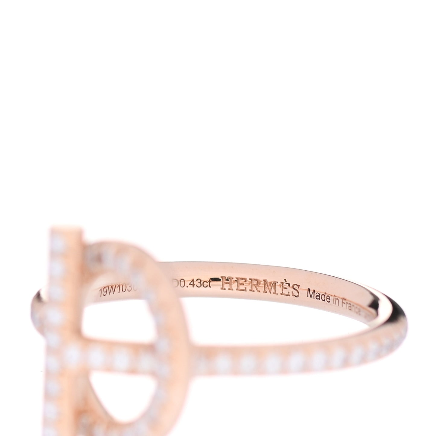 18K Rose Gold Diamond Pave PM Echappee Ring 53 6.5