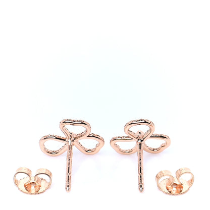 Tiffany 18K Rose Gold Diamond Paper Flowers Open Flower Earrings 3 of 5