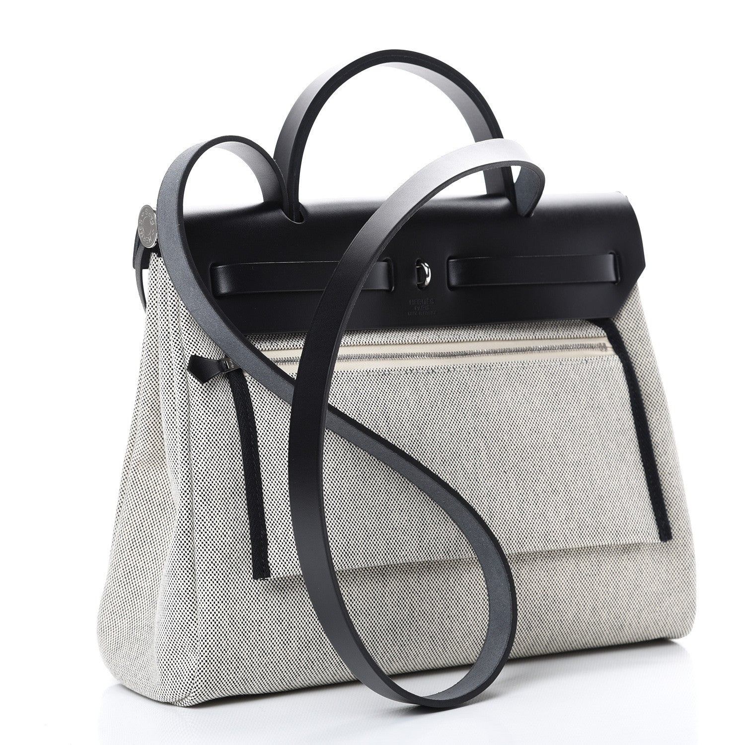 Hermes Vache Hunter Toile Pegase Pop Herbag Zip Retourne 31 PM Bleu Indigo 3 of 12