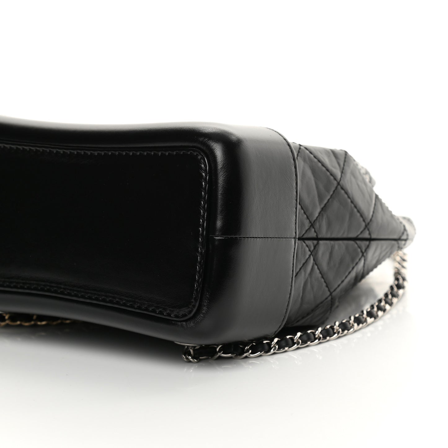 Aged Calfskin Quilted Small Gabrielle Backpack Black