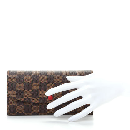 Louis Vuitton Damier Ebene Emilie Wallet Red 2 of 7