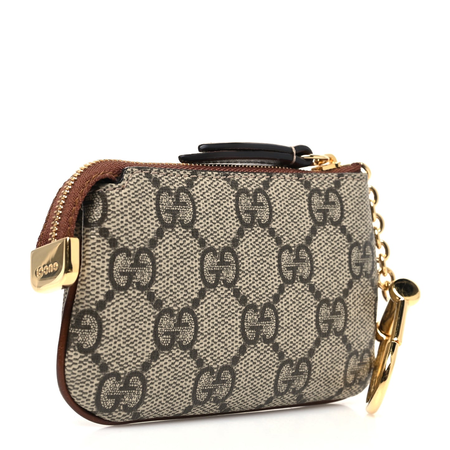 GG Supreme Monogram Key Case Beige Ebony Cuir