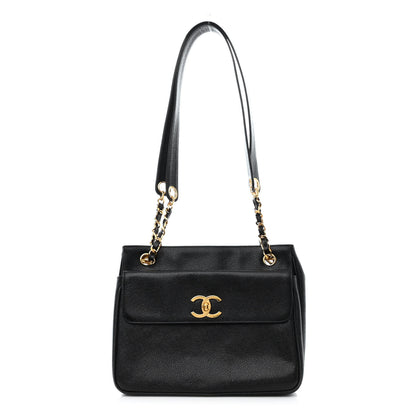 Chanel Caviar Flap Shoulder Bag Black 4 of 13