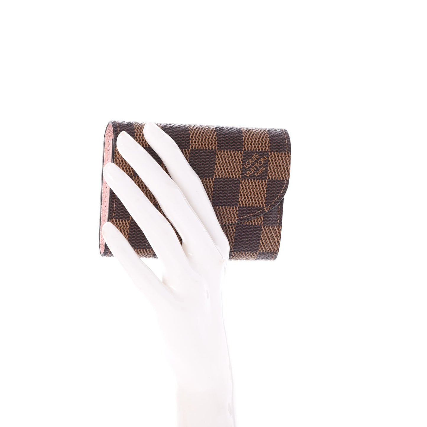 Damier Ebene Rosalie Coin Purse Rose Ballerine