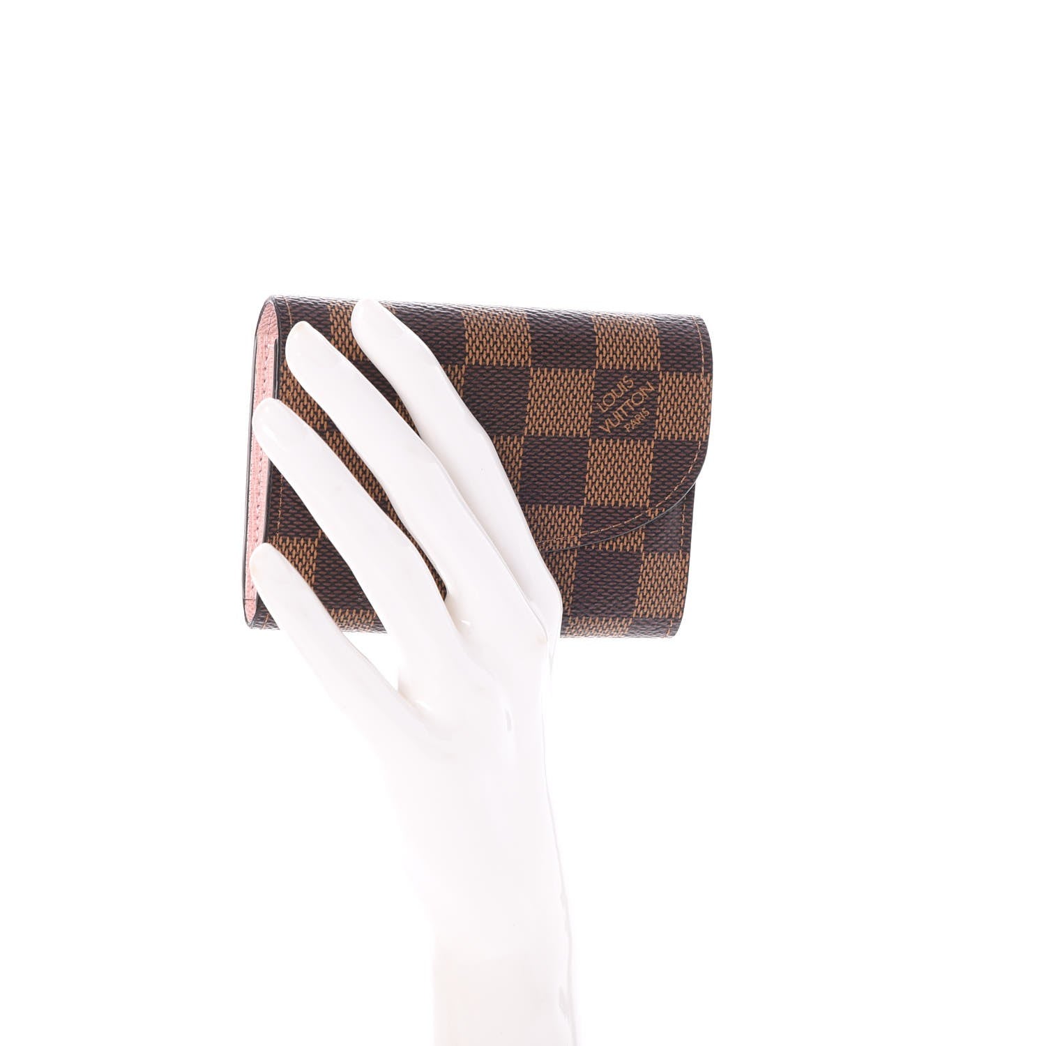 Louis Vuitton Damier Ebene Rosalie Coin Purse Rose Ballerine 2 of 8