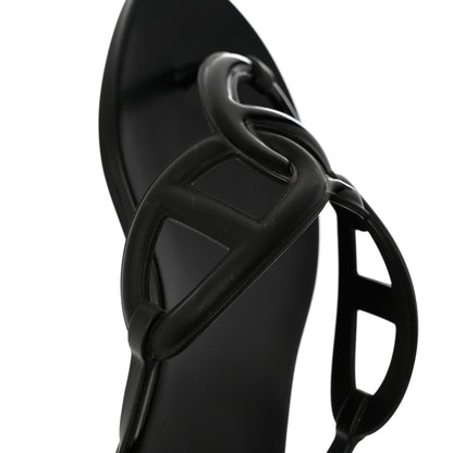 Hermes Rubber Womens Egerie Sandals 38 Black 9 of 11