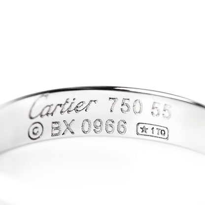 Cartier 18K White Gold 3.5mm LOVE Wedding Band Ring 55 7.25 4 of 5