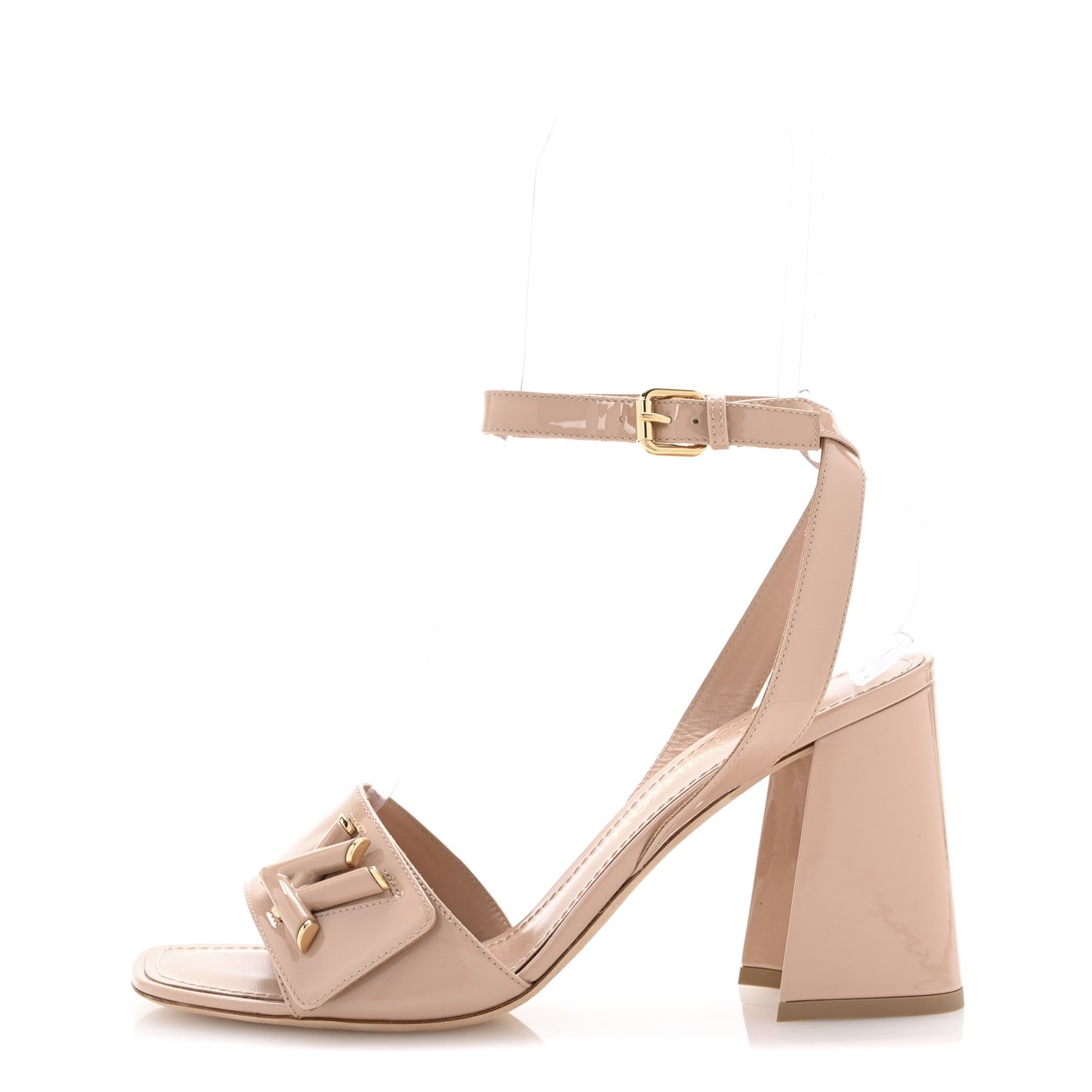 Patent Calfskin Shake Sandals 39 Nude Pink